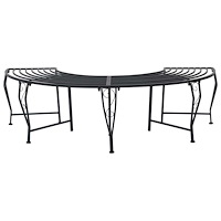 vidaXL Trädbänk 4-Antal sittplatser 160 x 80 x 44 cm Stål Svart