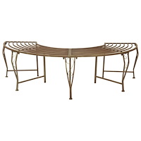 vidaXL Trädbänk 4-Antal sittplatser 160 x 80 x 44 cm Stål Antik Brun