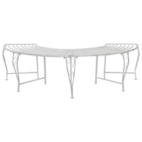 vidaXL Trädbänk 4-Antal sittplatser 160 x 80 x 44 cm Stål Antik vit
