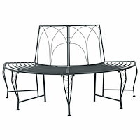 vidaXL Trädbänk 4-Antal sittplatser 160 x 80 x 89 cm Stål Silvergrå
