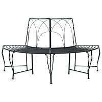 vidaXL Trädbänk 4-Antal sittplatser 160 x 80 x 89 cm Stål Svart