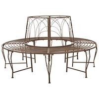 vidaXL Trädbänk 8-Antal sittplatser Ø 160 x 89 cm Stål Antikbrun Rund