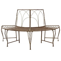 vidaXL Trädbänk 4-Antal sittplatser 160 x 80 x 89 cm Stål Antikbrun