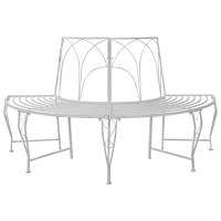 vidaXL Trädbänk 4-Antal sittplatser 160 x 80 x 89 cm Stål Antik vit