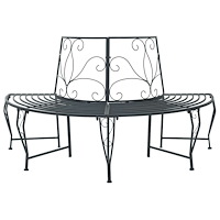 vidaXL Trädbänk 4-Antal sittplatser 160 x 80 x 89 cm Stål Silvergrå