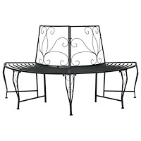vidaXL Trädbänk 4-Antal sittplatser 160 x 80 x 89 cm Stål Svart