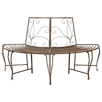 vidaXL Trädbänk 4-Antal sittplatser 160 x 80 x 89 cm Stål Antikbrun