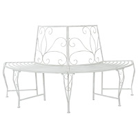 vidaXL Trädbänk 4-Antal sittplatser 160 x 80 x 89 cm Stål Antik vit