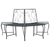 vidaXL Trädbänk 4-Antal sittplatser 160 x 80 x 89 cm Stål Silvergrå