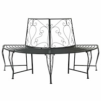 vidaXL Trädbänk 4-Antal sittplatser 160 x 80 x 89 cm Stål Svart