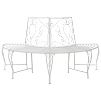 vidaXL Trädbänk 4-Antal sittplatser 160 x 80 x 89 cm Stål Antik vit
