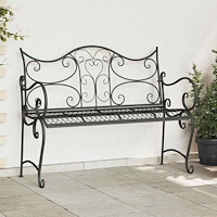 vidaXL Trädgårdsbänk 2-Antal sittplatser 114 x 56,5 x 90 cm Stål