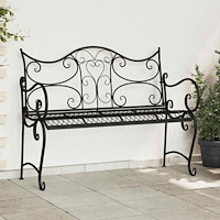 vidaXL Trädgårdsbänk 2-Antal sittplatser 114 x 56,5 x 90 cm Stål Svart