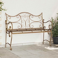 vidaXL Trädgårdsbänk 2-Antal sittplatser 114 x 56,5 x 90 cm Stål