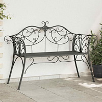 vidaXL Trädgårdsbänk 2-Antal sittplatser 130 x 47 x 90 cm Stål