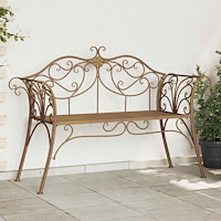 vidaXL Trädgårdsbänk 2-Antal sittplatser 130 x 47 x 90 cm Stål