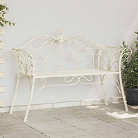 vidaXL Trädgårdsbänk 2-Antal sittplatser 130 x 47 x 90 cm Stål