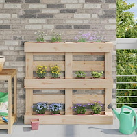 vidaXL Blomlådor för Euro-pallar 12 pcs Brun 14 x 9 x 9,5 cm