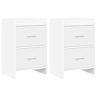 vidaXL Sängbord 2 pcs Vit 40 x 30 x 60 cm Konstruerat trä