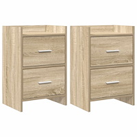 vidaXL Sängbord 2 pcs Sonoma-ek 40 x 30 x 60 cm Konstruerat trä