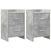vidaXL Sängbord 2 pcs Betonggrå 40 x 30 x 60 cm Konstruerat trä