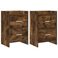 vidaXL Sängbord 2 pcs Rökt ek 40 x 30 x 60 cm Konstruerat trä