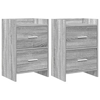 vidaXL Sängbord 2 pcs Grå Sonoma 40 x 30 x 60 cm Konstruerat trä