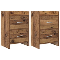 vidaXL Sängbord 2 pcs Gammalt trä 40 x 30 x 60 cm Konstruerat trä