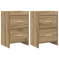 vidaXL Sängbord 2 pcs Artisan-ek 40 x 30 x 60 cm Konstruerat trä