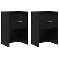 vidaXL Sängbord 2 pcs Svart ek 40 x 30 x 60 cm Konstruerat trä