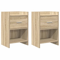 vidaXL Sängbord 2 pcs Sonoma-ek 40 x 30 x 60 cm Konstruerat trä