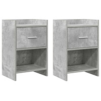 vidaXL Sängbord 2 pcs Betonggrå 40 x 30 x 60 cm Konstruerat trä