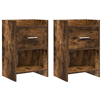 vidaXL Sängbord 2 pcs Rökt ek 40 x 30 x 60 cm Konstruerat trä