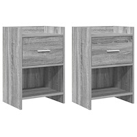 vidaXL Sängbord 2 pcs Grå Sonoma 40 x 30 x 60 cm Konstruerat trä
