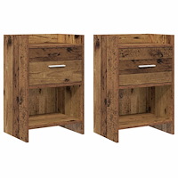 vidaXL Sängbord 2 pcs Gammalt trä 40 x 30 x 60 cm Konstruerat trä