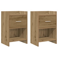 vidaXL Sängbord 2 pcs Artisan-ek 40 x 30 x 60 cm Konstruerat trä