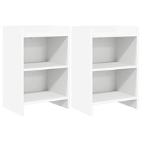 vidaXL Sängbord 2 pcs Vit 40 x 30 x 60 cm Konstruerat trä