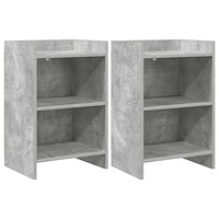 vidaXL Sängbord 2 pcs Betonggrå 40 x 30 x 60 cm Konstruerat trä