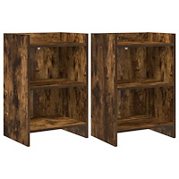 vidaXL Sängbord 2 pcs Rökt ek 40 x 30 x 60 cm Konstruerat trä