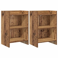 vidaXL Sängbord 2 pcs Gammalt trä 40 x 30 x 60 cm Konstruerat trä
