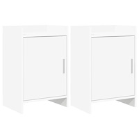 vidaXL Sängbord 2 pcs Vit 40 x 30 x 60 cm Konstruerat trä