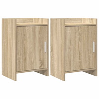 vidaXL Sängbord 2 pcs Sonoma-ek 40 x 30 x 60 cm Konstruerat trä