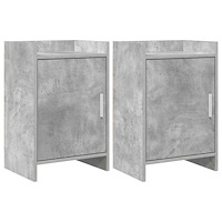 vidaXL Sängbord 2 pcs Betonggrå 40 x 30 x 60 cm Konstruerat trä