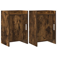 vidaXL Sängbord 2 pcs Rökt ek 40 x 30 x 60 cm Konstruerat trä