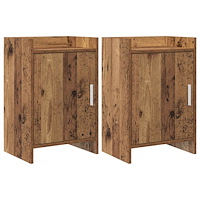 vidaXL Sängbord 2 pcs Gammalt trä 40 x 30 x 60 cm Konstruerat trä