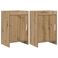 vidaXL Sängbord 2 pcs Artisan-ek 40 x 30 x 60 cm Konstruerat trä