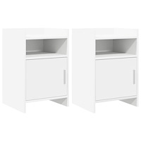 vidaXL Sängbord 2 pcs Vit 40 x 36 x 60 cm Konstruerat trä