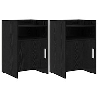 vidaXL Sängbord 2 pcs Svart ek 40 x 36 x 60 cm Konstruerat trä