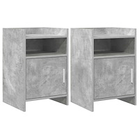 vidaXL Sängbord 2 pcs Betonggrå 40 x 36 x 60 cm Konstruerat trä