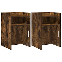 vidaXL Sängbord 2 pcs Rökt ek 40 x 36 x 60 cm Konstruerat trä
